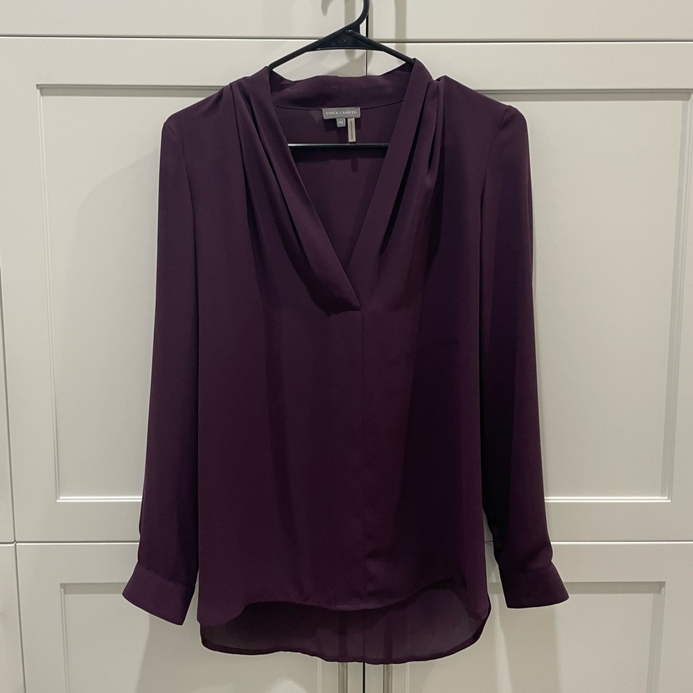 Vince Camuto Plum Long Sleeve Blouse